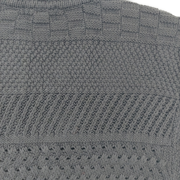 L.L. Bean Cableknit  Sweater, Button-Front Cardigan Black Cotton Size Medium - Picture 4 of 6